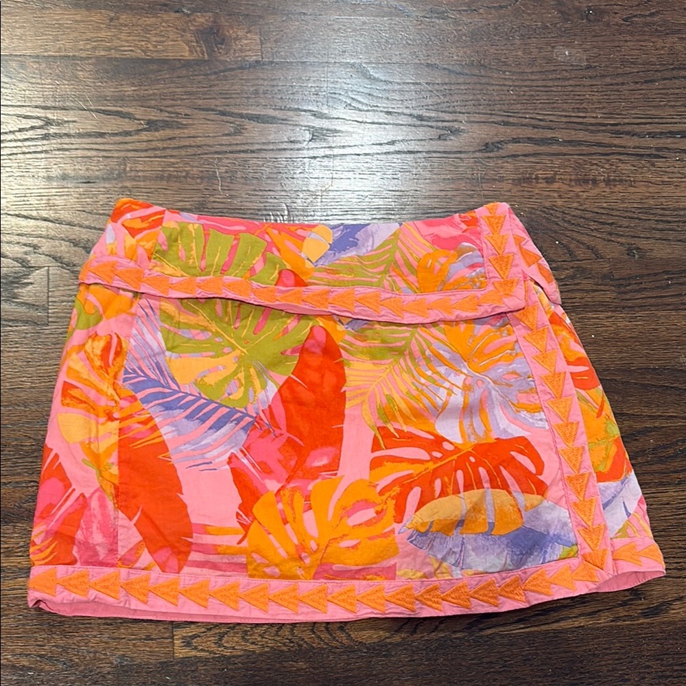 Tropical Print Mini Skirt - Multicolor